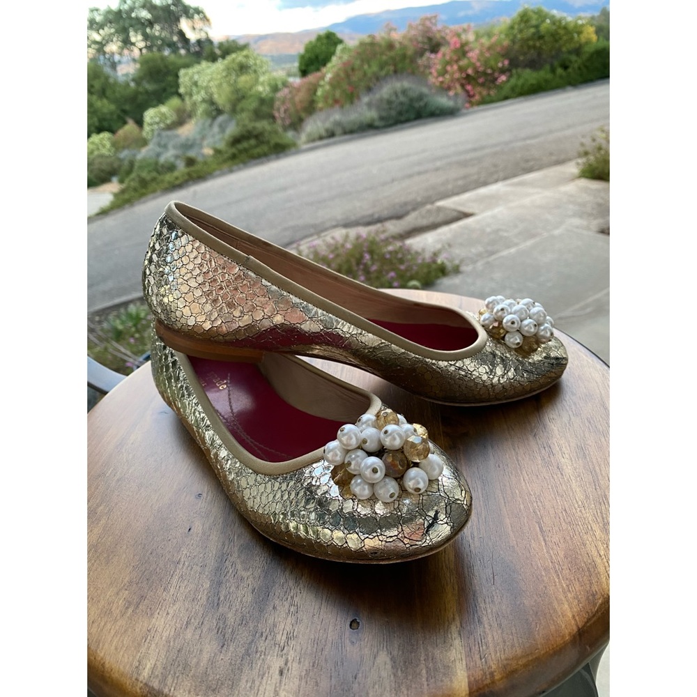 Kate Spade Gold Flats